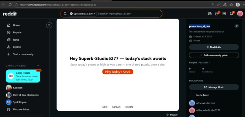 Precarious Reddit Game – screenshot 3