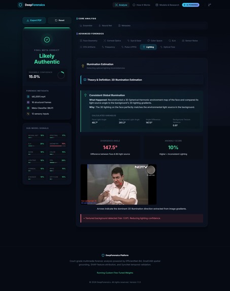 Deepfake Forensics & XAI Engine  – screenshot 3
