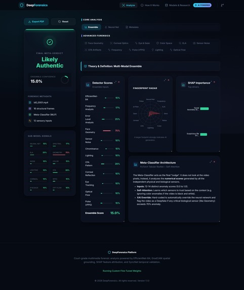 Deepfake Forensics & XAI Engine  – screenshot 6