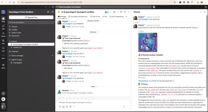 GuardAgent: SlackBoard-Native DevSecOps AI – screenshot 4