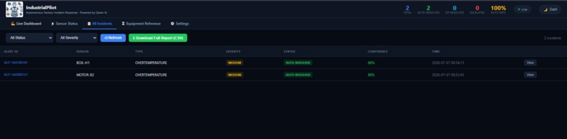 IndustrialPilot — Autonomous Factory Agent – screenshot 2
