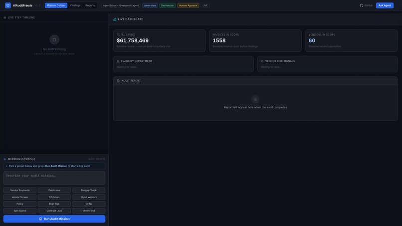 AIAuditFrauds — Multi-Agent Finance Fraud Auditor – screenshot 1