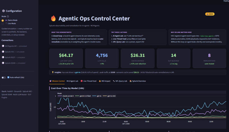 Agentic Ops Control Center — DataHub-guarded AI agents – screenshot 1