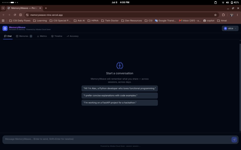 MemoryWeave – screenshot 1