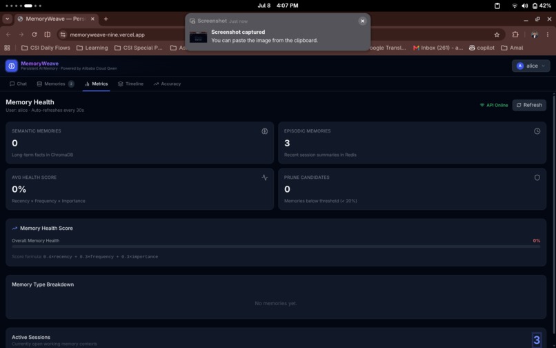 MemoryWeave – screenshot 2
