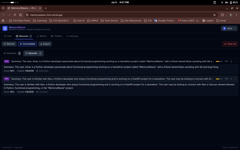 MemoryWeave – screenshot 3