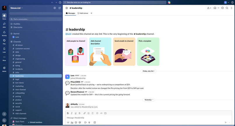 lore-slack-agent – screenshot 2