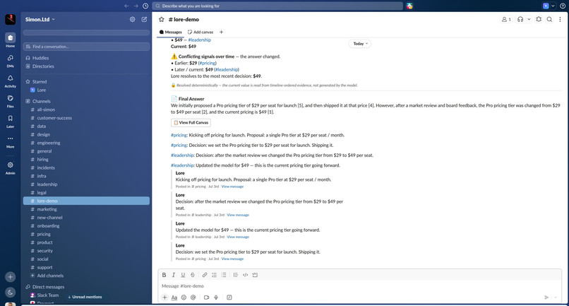 lore-slack-agent – screenshot 3