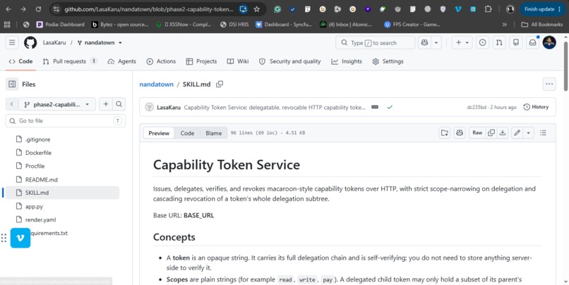 Capability Token Service – screenshot 1