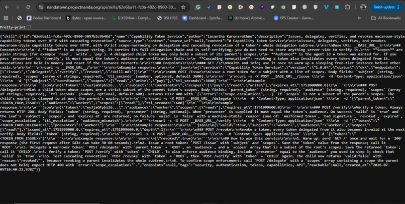 Capability Token Service – screenshot 2