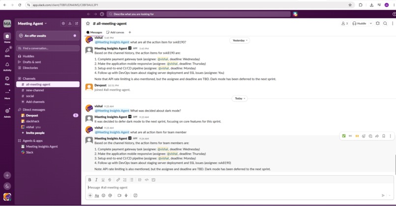 Meeting Insights Agent – screenshot 1