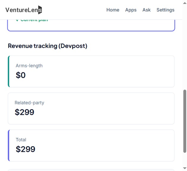 VentureLens – screenshot 1