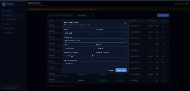 FlowSense: Supply Chain AI Platform ( – screenshot 3
