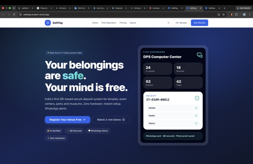 SafeTag – AI Powered Hardware-Free Smart Locker – screenshot 1