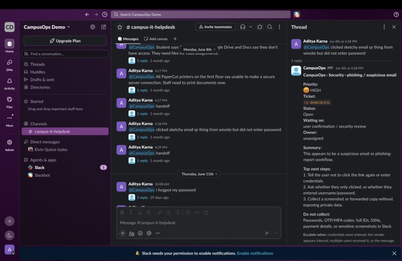 CampusOps Agent – screenshot 1