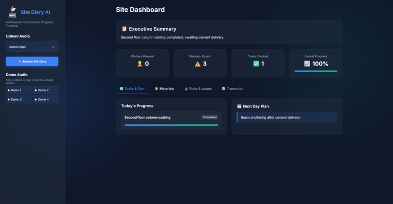 Site Diary AI – screenshot 2
