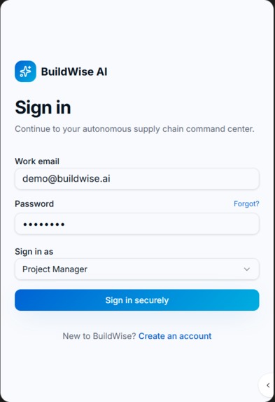 BuildWise AI – Autonomous Supply Chain Intelligence – screenshot 1
