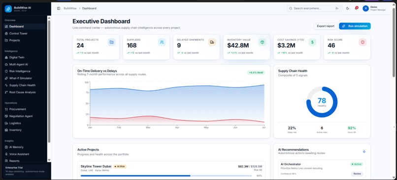 BuildWise AI – Autonomous Supply Chain Intelligence – screenshot 2