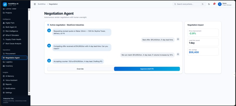 BuildWise AI – Autonomous Supply Chain Intelligence – screenshot 11