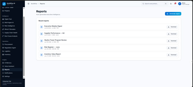 BuildWise AI – Autonomous Supply Chain Intelligence – screenshot 15