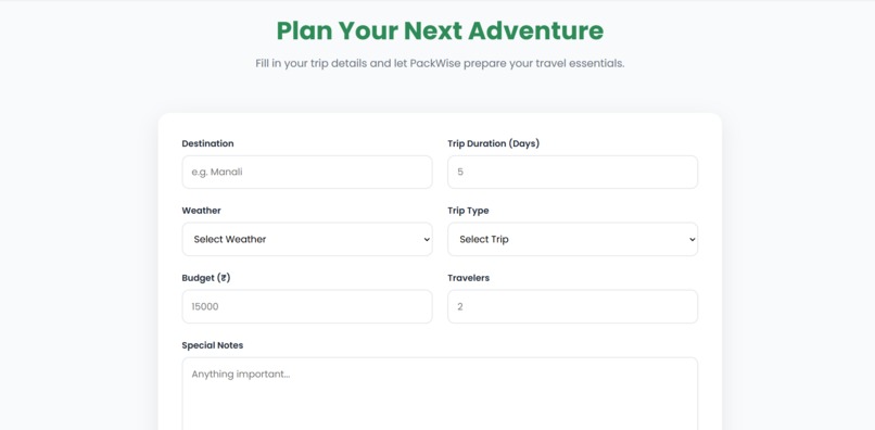 PackWise – screenshot 2