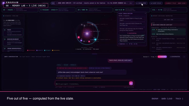 ENGRAM — Neural Memory Engine for Qwen Agents – screenshot 4