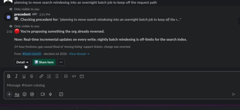 Precedent - Decision Memory For Slack – screenshot 3