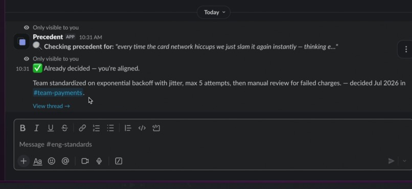 Precedent - Decision Memory For Slack – screenshot 2