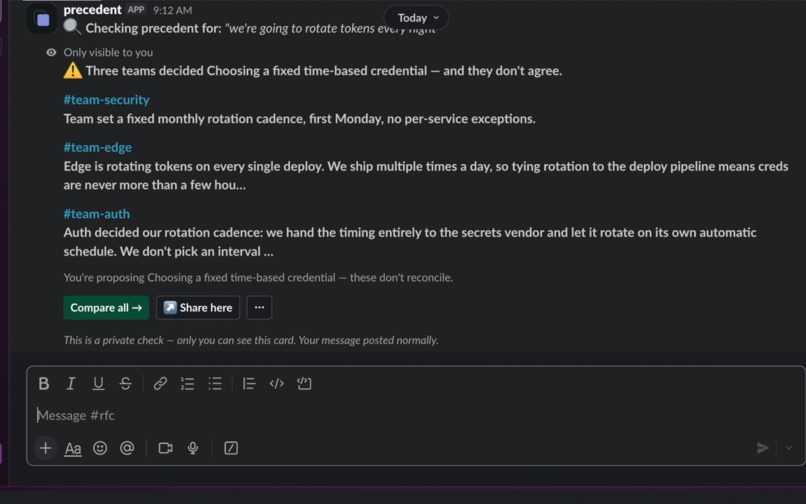 Precedent - Decision Memory For Slack – screenshot 4