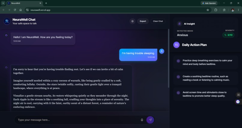 NeuraWell – screenshot 2