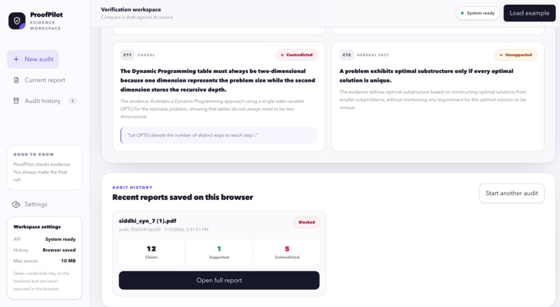ProofPilot: AI Output Audit Coach – screenshot 2