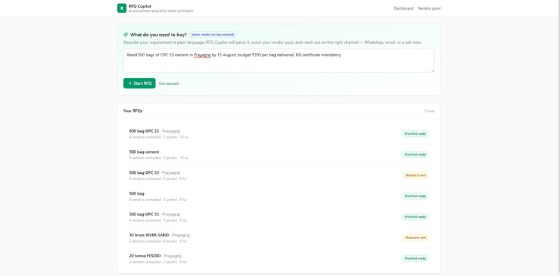 RFQ Copilot – screenshot 1