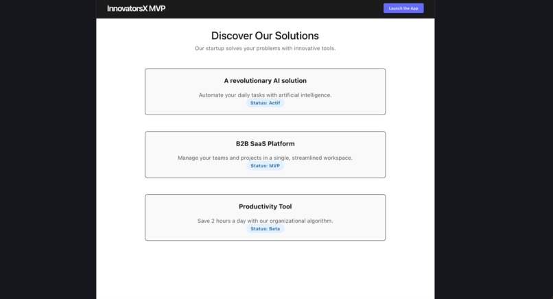 InnovatorsX MVP: The Solution Hub – screenshot 1
