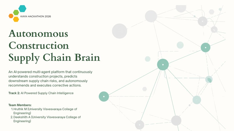 Autonomous Construction Supply Chain Brain – screenshot 1