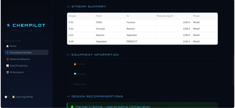 ChemPilot: AI Process Design Assistant – screenshot 3