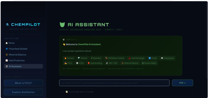 ChemPilot: AI Process Design Assistant – screenshot 9