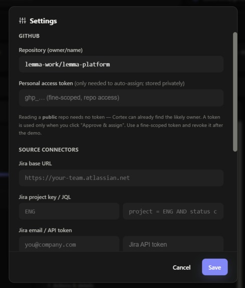 Cortex : AI Bug Triage & Incident Operator – screenshot 1