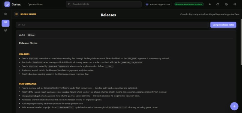 Cortex : AI Bug Triage & Incident Operator – screenshot 2