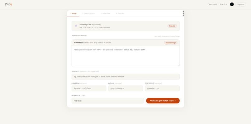 Prep AI – screenshot 2