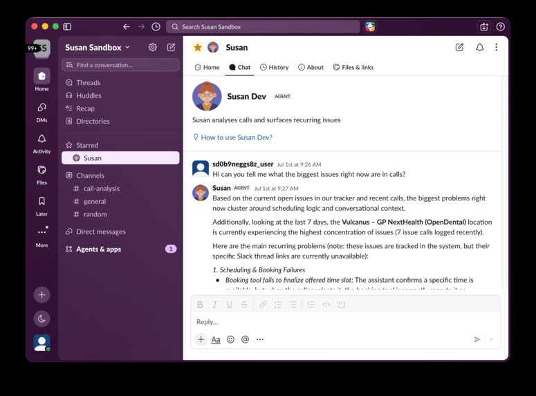 Susan - Call Issue Triage – screenshot 2