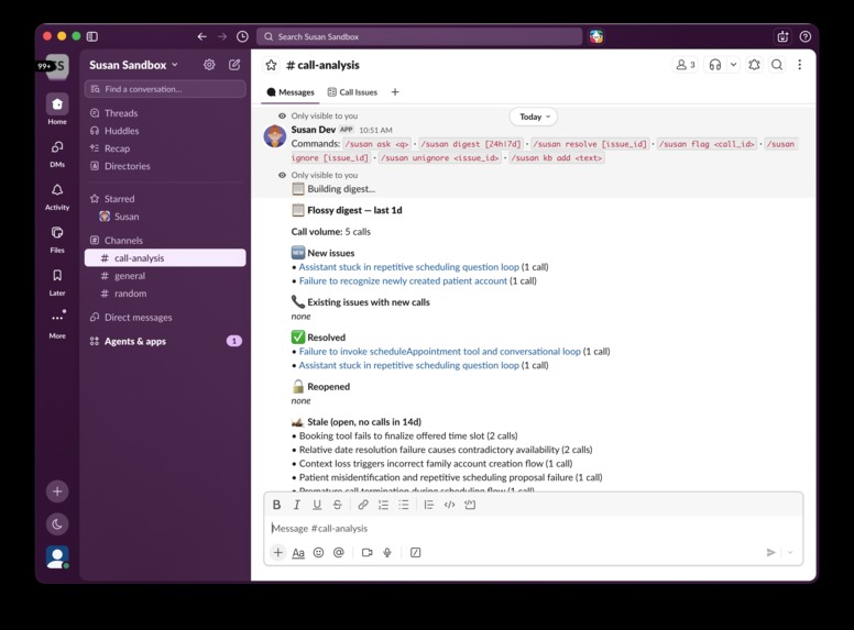 Susan - Call Issue Triage – screenshot 3