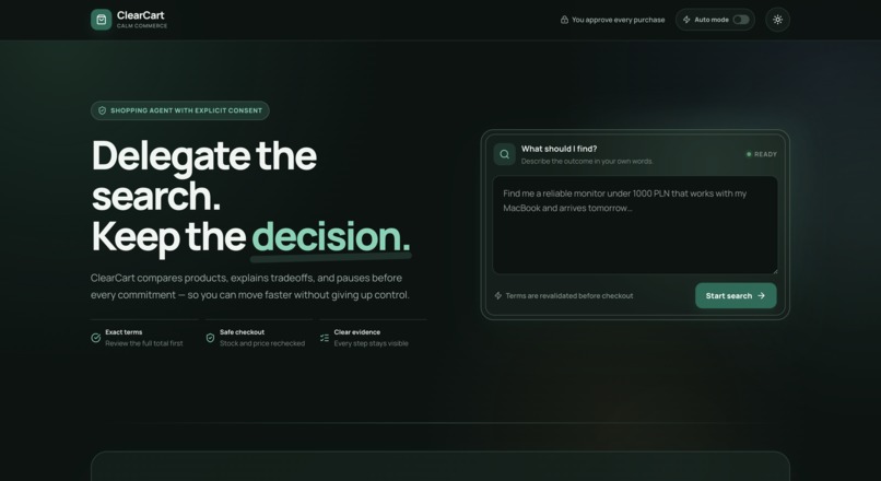 ClearCart – screenshot 1