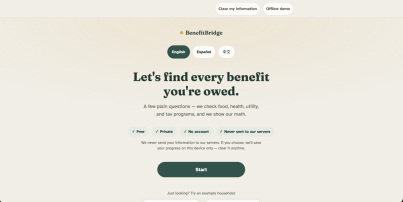 BenefitBridge – screenshot 1