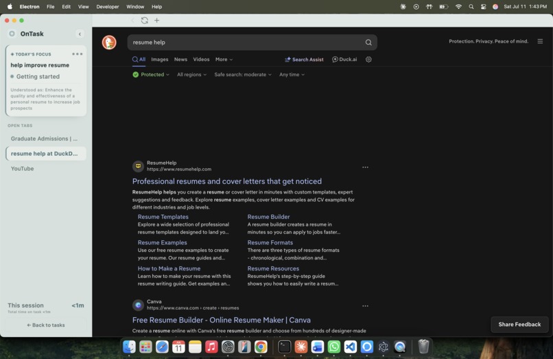 OnTask – screenshot 2
