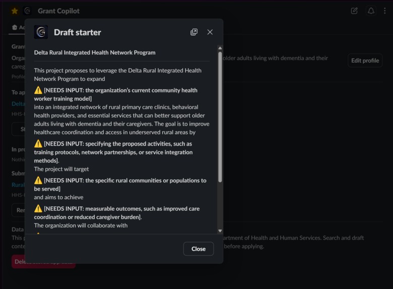 Grant Copilot – screenshot 1