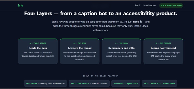 Iris — Automated image accessibility for Blind in Slack – screenshot 3