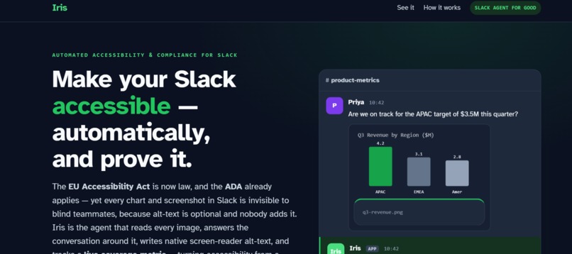 Iris — Automated image accessibility for Blind in Slack – screenshot 7