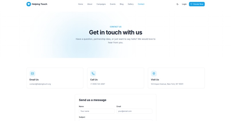 Helping Touch – NGO Management & Donation Platform – screenshot 1