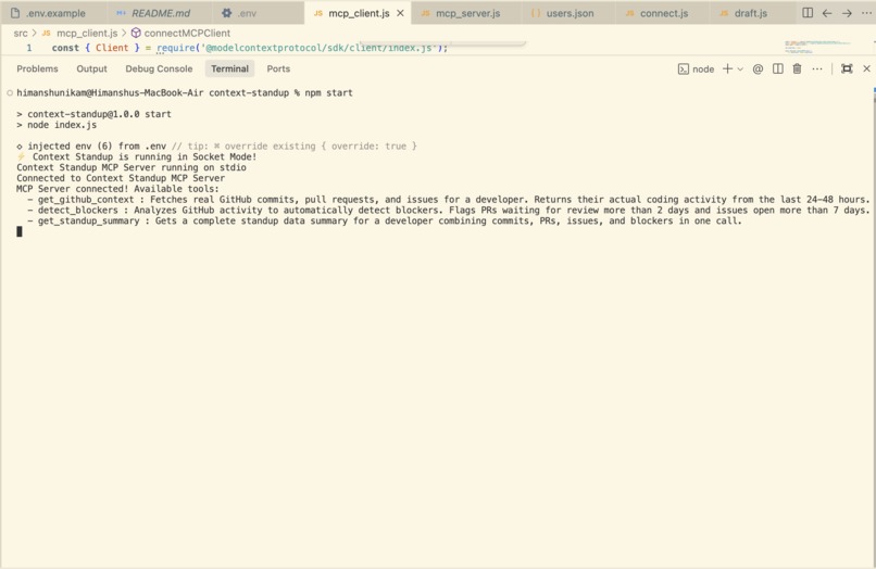 Context Standup — AI Standup Agent with MCP – screenshot 1