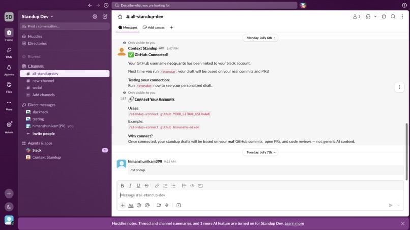 Context Standup — AI Standup Agent with MCP – screenshot 3